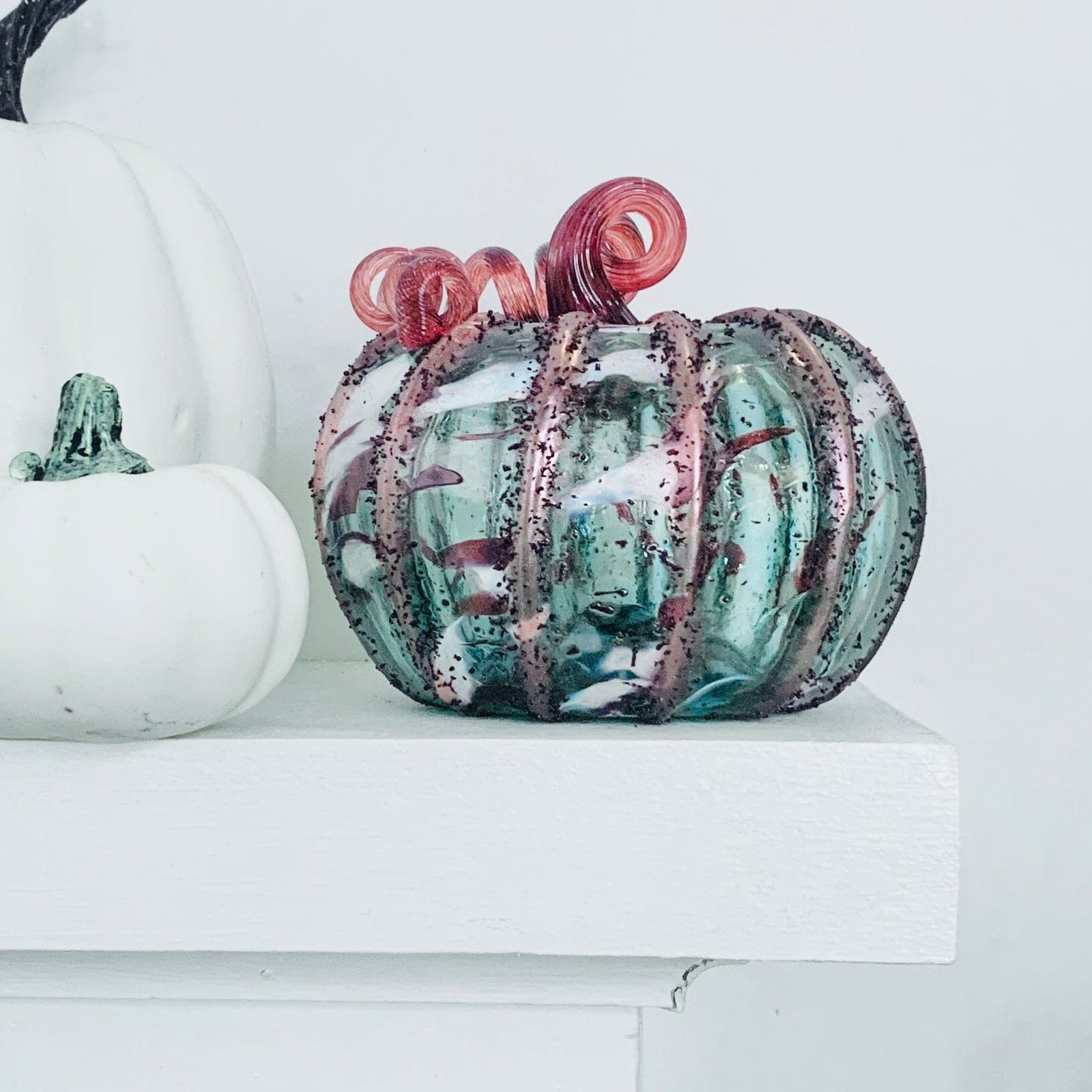 Daily Pumpkin 1588 “Red Shimmer Holiday” Squat Daily Pumpkin Luke Adams Glass Blowing Studio 