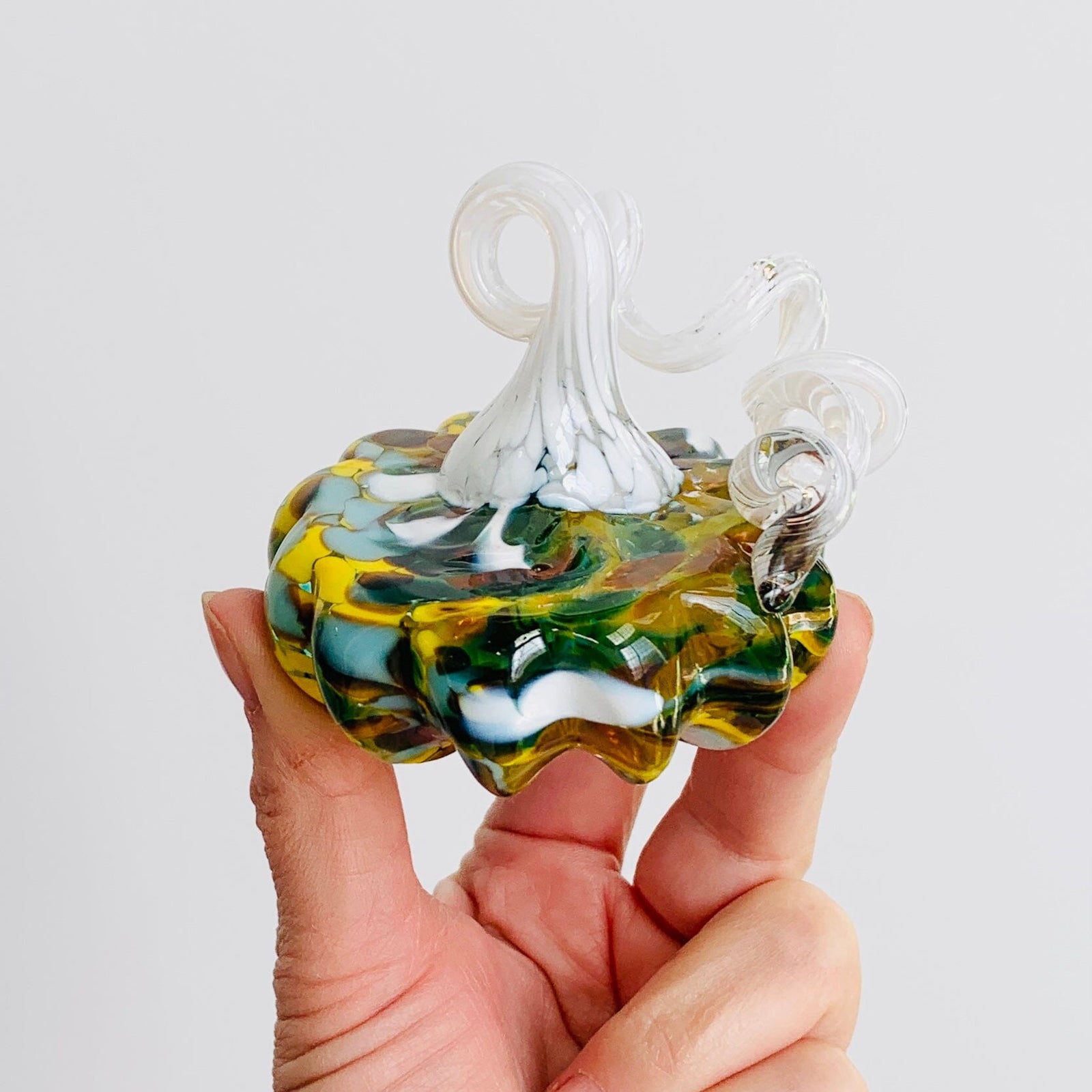 Daily Pumpkin 1648 Mini Paperweight Daily Pumpkin Luke Adams Glass Blowing Studio 