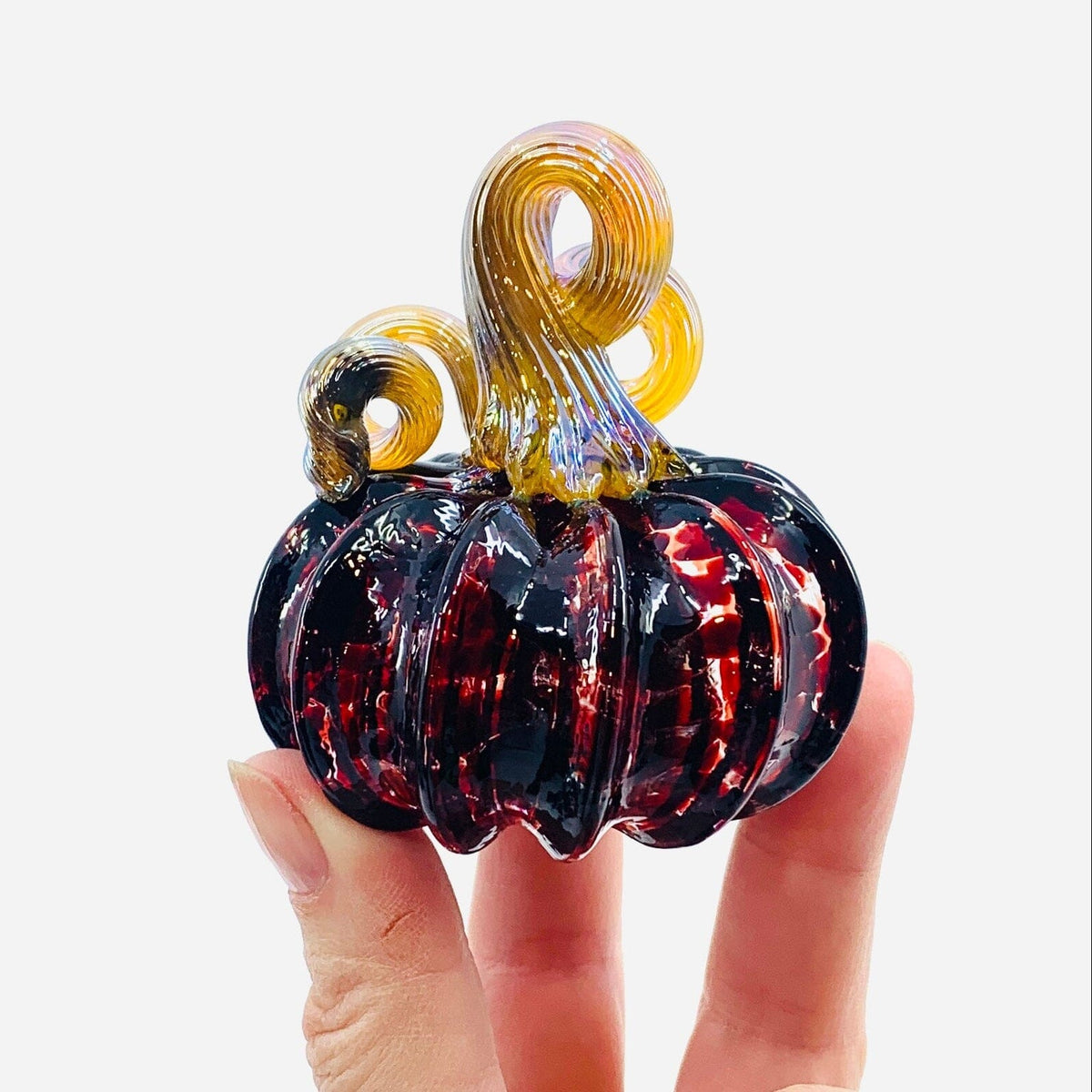 January Birthstone Mini Pumpkin Paperweight, Garnet Production Pumpkin Kevin 