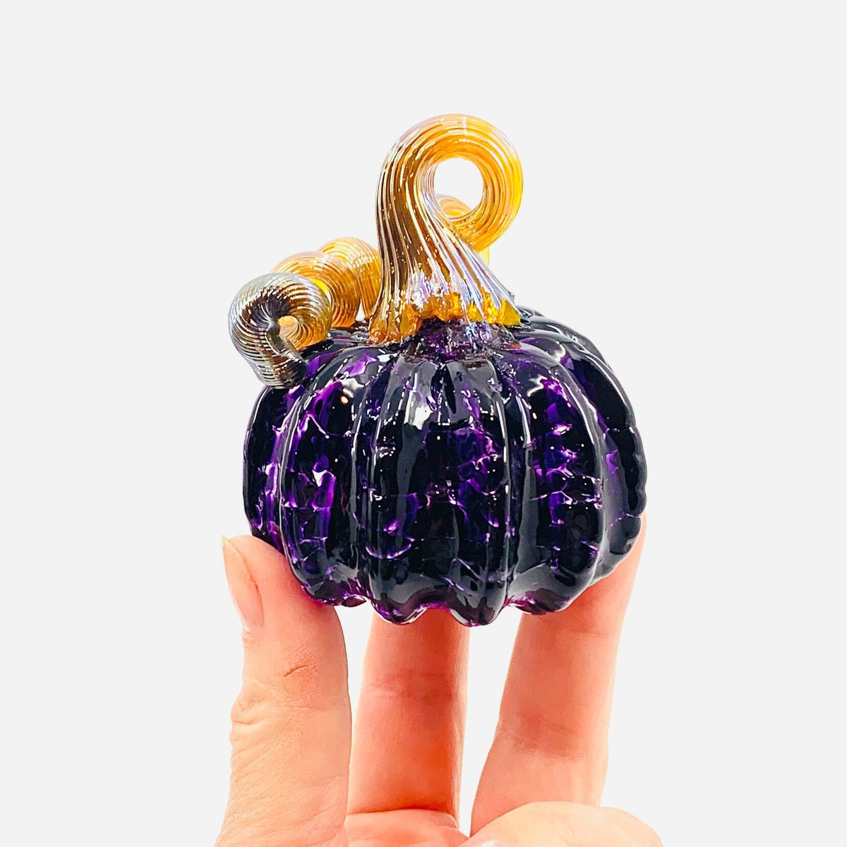 February Birthstone Mini Pumpkin Paperweight, Amethyst Production Pumpkin Kevin 