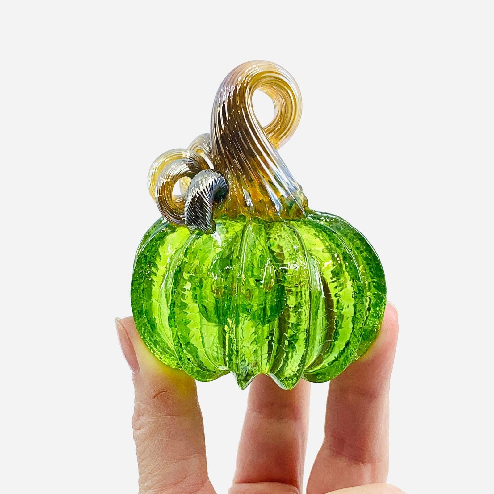 August Birthstone Mini Pumpkin Paperweight, Peridot Production Pumpkin Kevin 