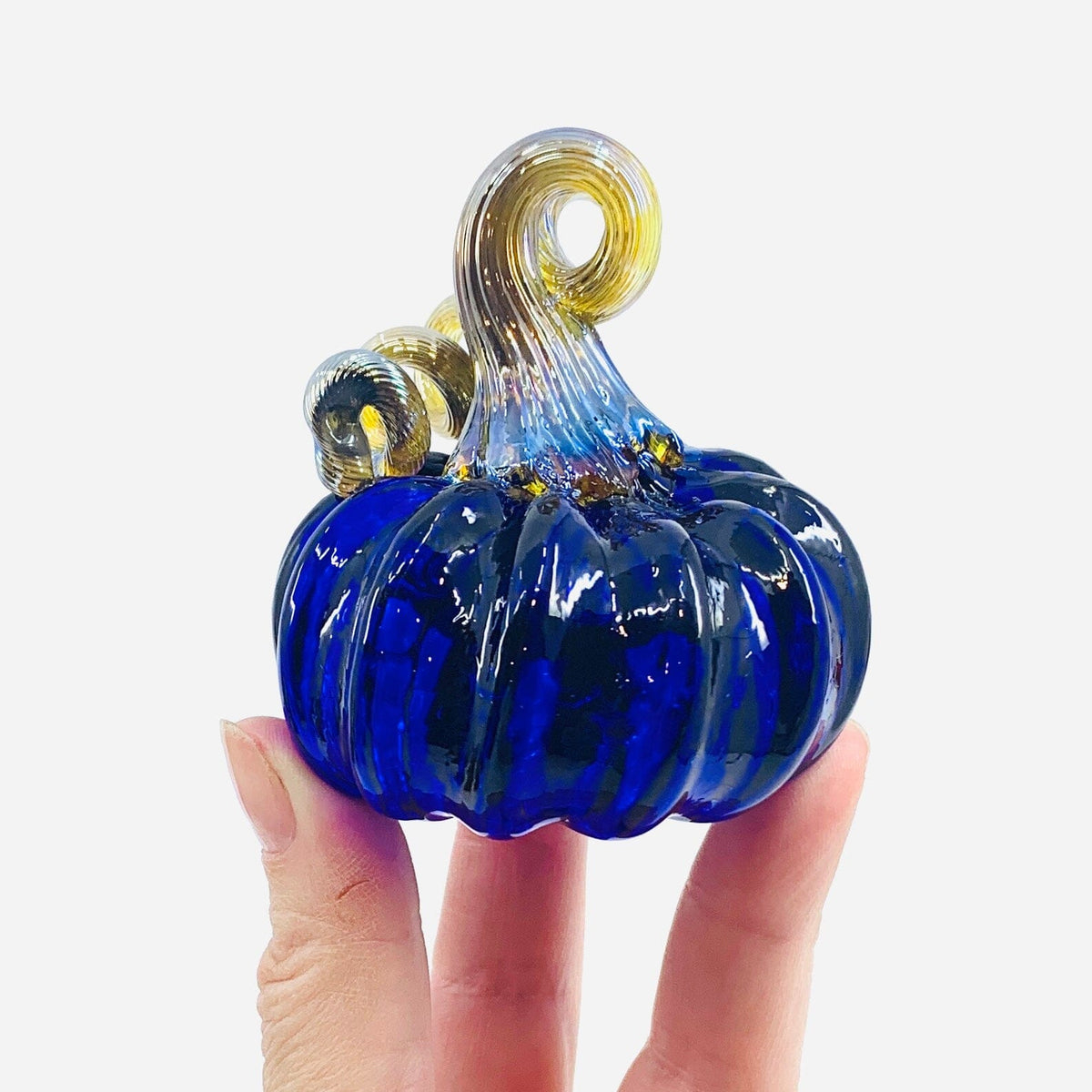 September Birthstone Mini Pumpkin Paperweight, Sapphire Production Pumpkin Kevin 