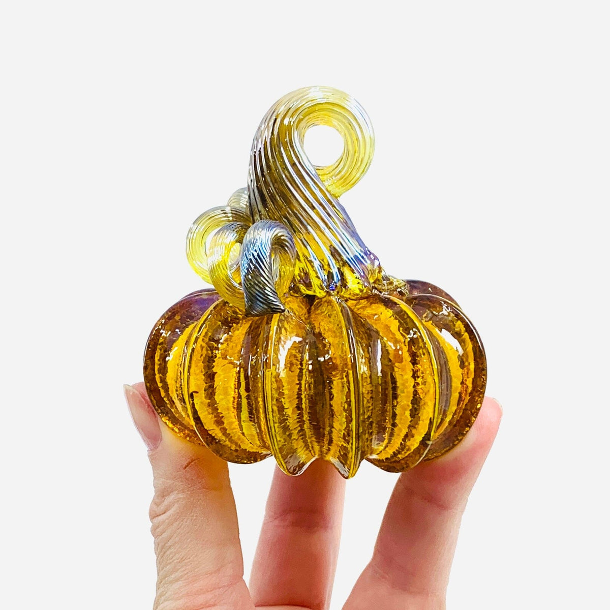 November Birthstone Mini Pumpkin Paperweight , Citrine Production Pumpkin Kevin 