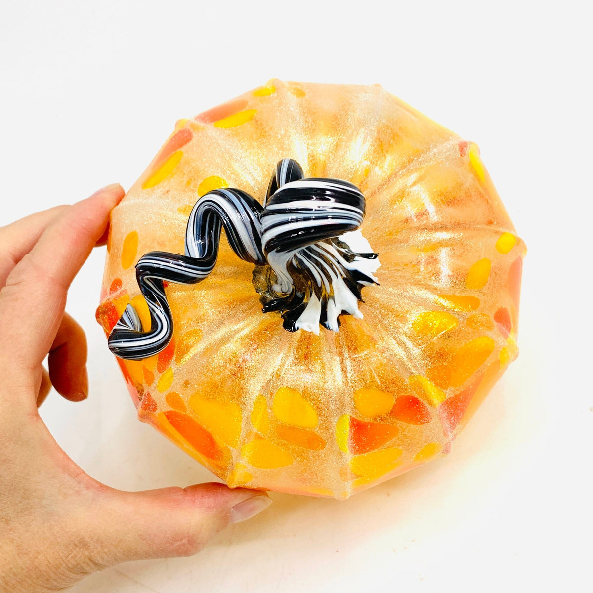 Daily Glow Pumpkin 1722 Shimmer Squat Daily Pumpkin Luke Adams Glass Blowing Studio 