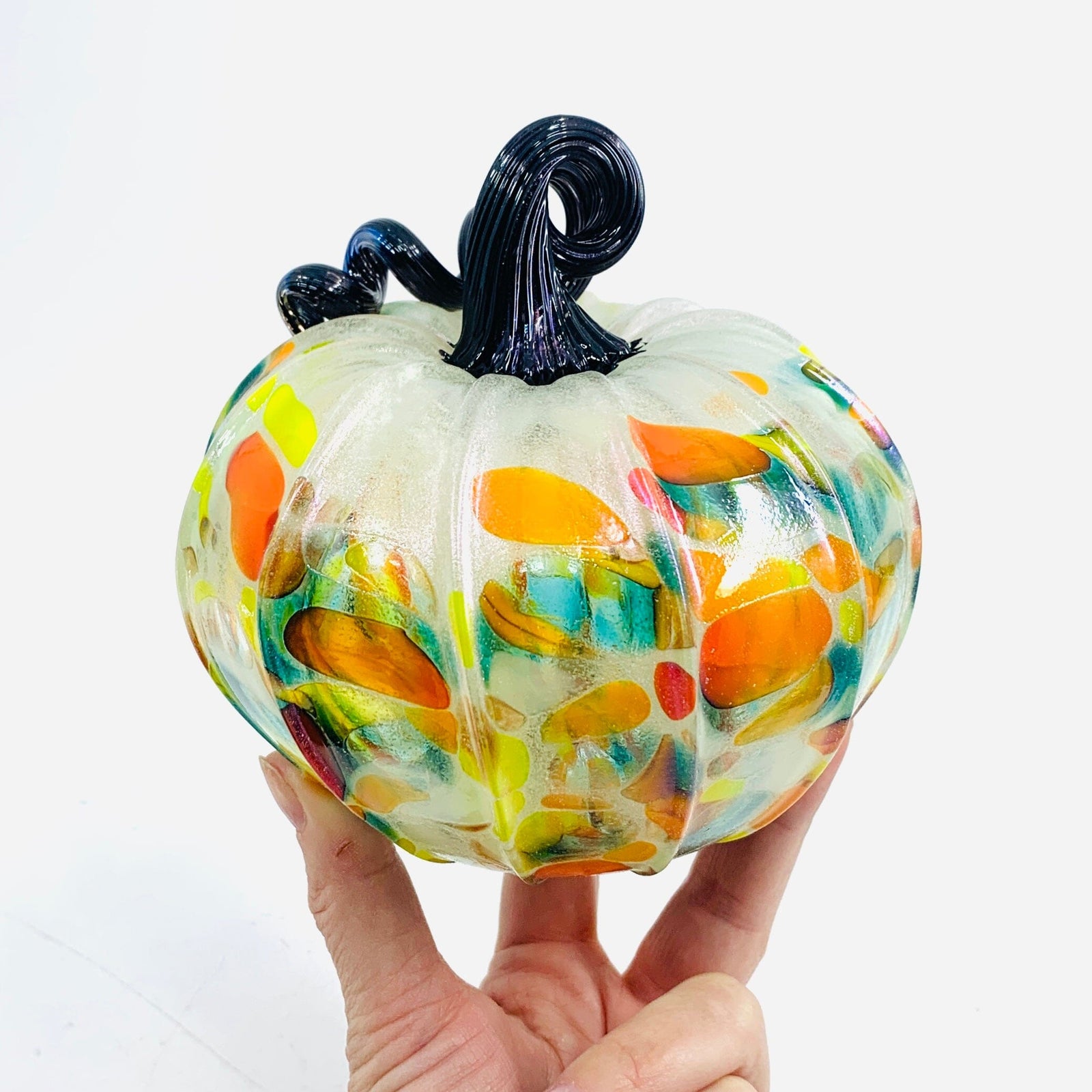 Daily Glow Pumpkin 1723 Shimmer Squat Daily Pumpkin Luke Adams Glass Blowing Studio 