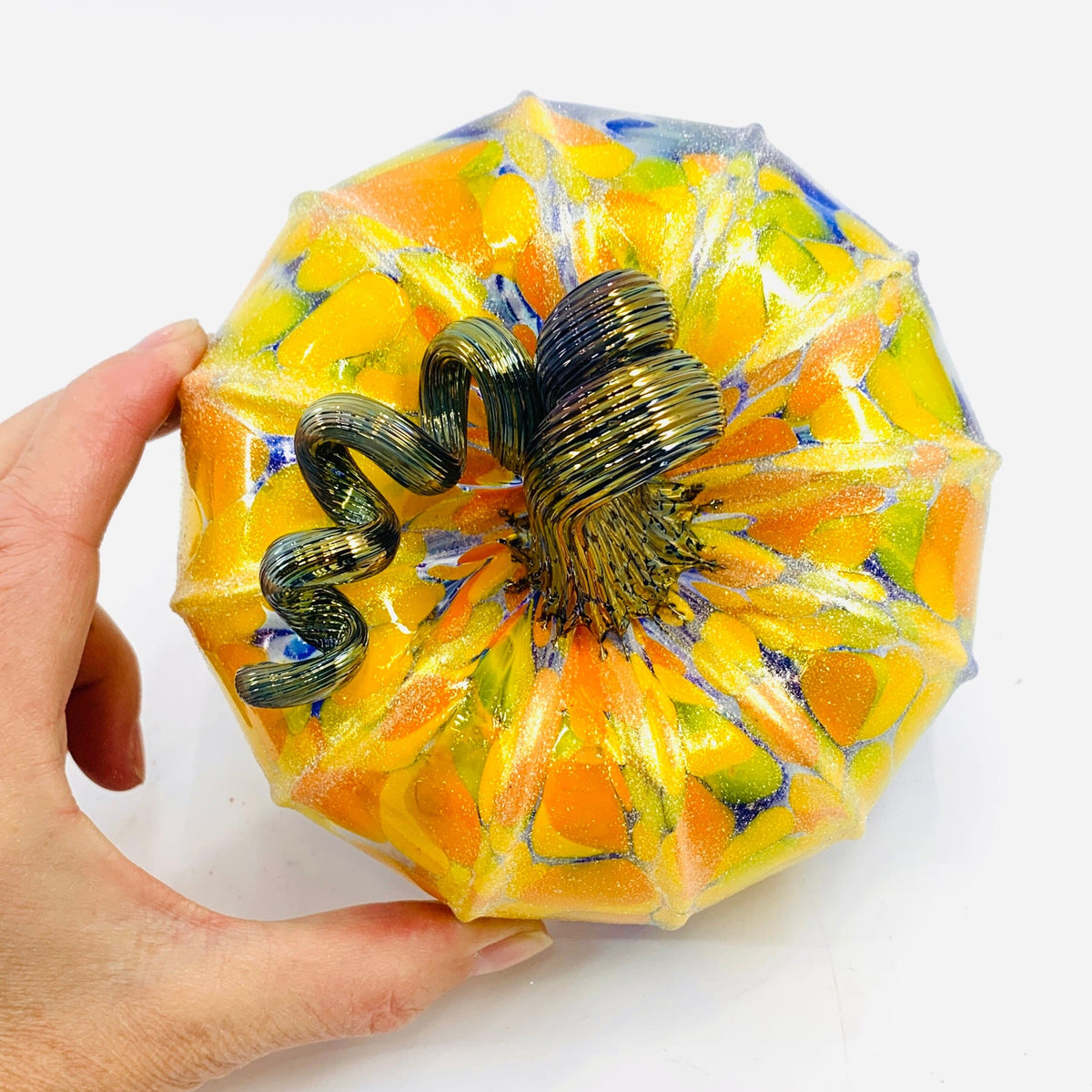 Daily Pumpkin 1763 Starry Night Shimmer Squat Daily Pumpkin Luke Adams Glass Blowing Studio 