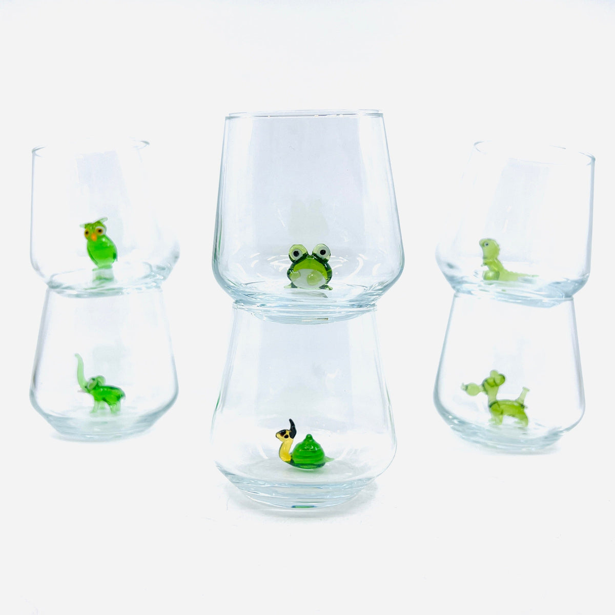 Tiny Animal Wine Glass, Frog Decor MiniZoo 