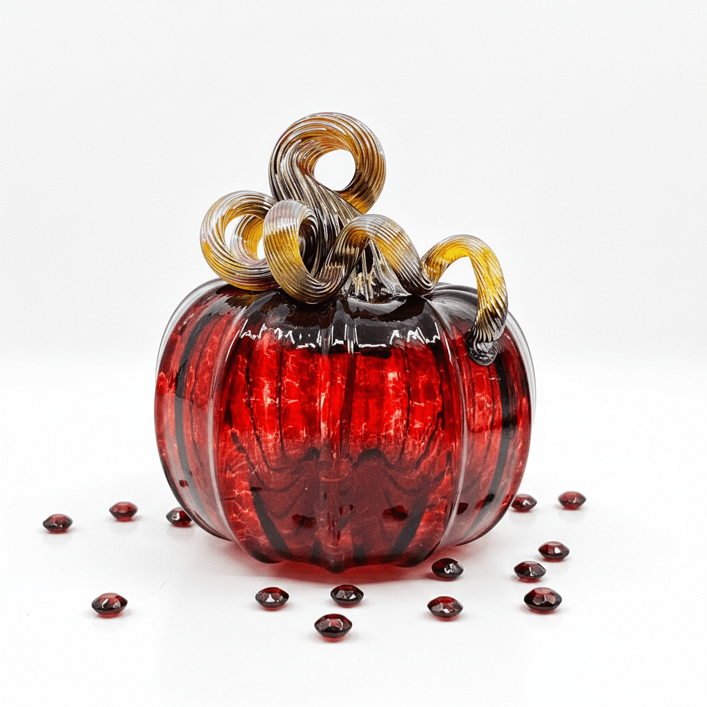 Mini Pumpkin, Garnet Pumpkin Luke Adams Glass Blowing Studio 