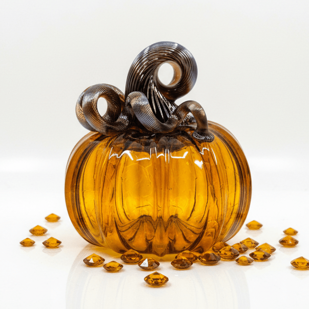 Mini Pumpkin, Citrine Pumpkin Luke Adams Glass Blowing Studio 