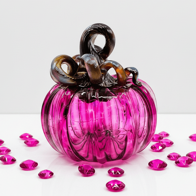 Mini Pumpkin, Tourmaline Pumpkin Luke Adams Glass Blowing Studio 