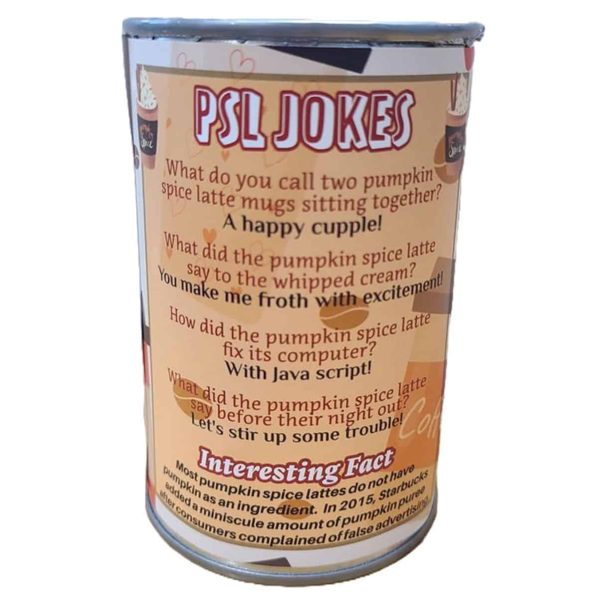 Stuffed Pumpkin Spice Latte in a Can Canned Gifts 