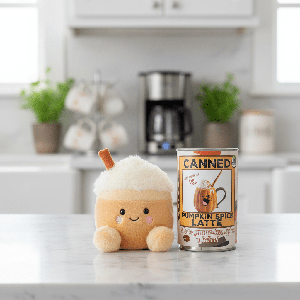 Stuffed Pumpkin Spice Latte in a Can Canned Gifts 