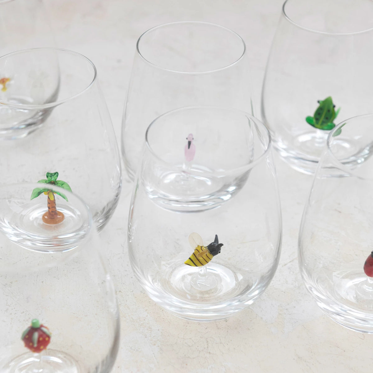 Tiny Animal Large Pour Wine Glass, Ladybug