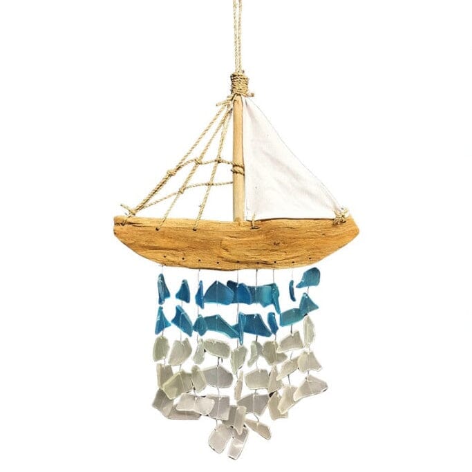 Sea Glass Wind Chime, Sail Boat Chesapeake Bay 
