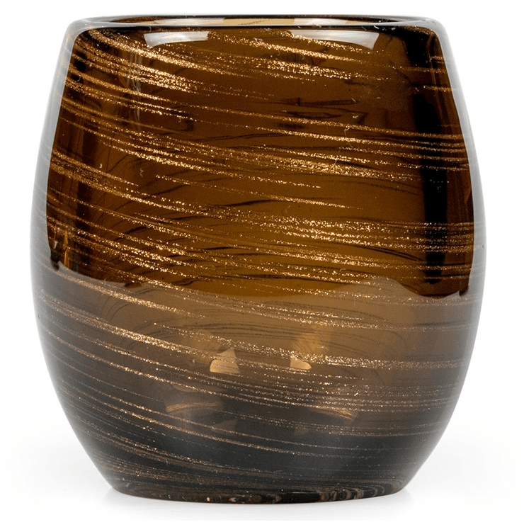 Handblown Artisanal Votive Holder, Smoky Quartz Dynasty 