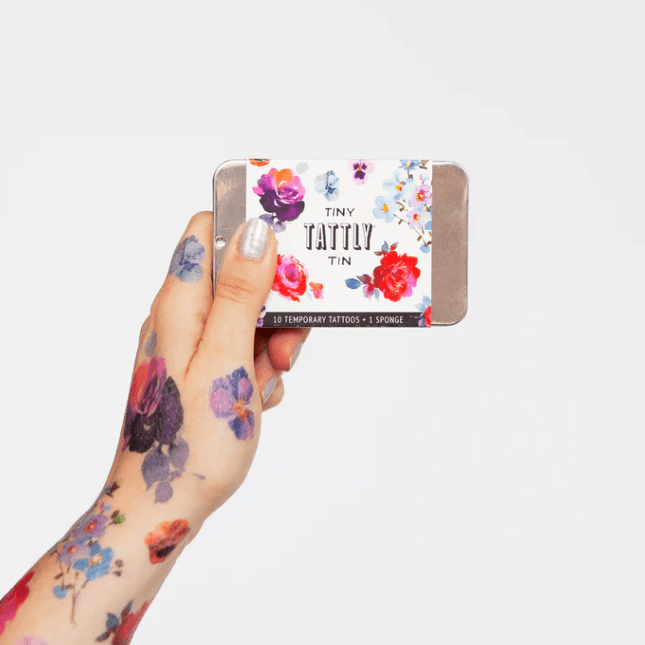 Tiny Tattoo Tin, Floral Tattly 