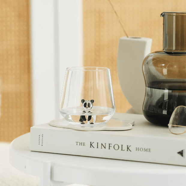 Tiny Animal Wine Glass, Panda Decor MiniZoo 