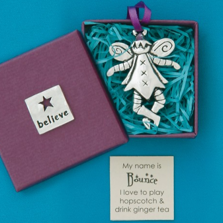Pewter Fairy Believe Ornament, Bounce