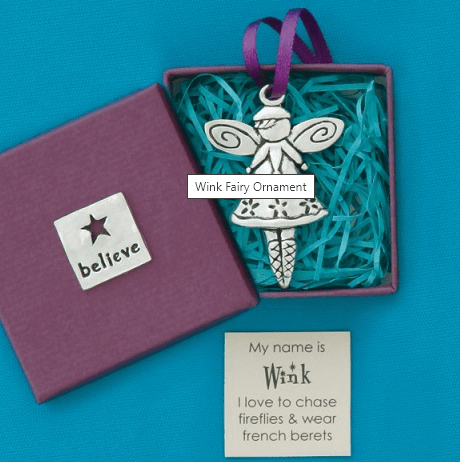 Pewter Fairy Believe Ornament, Wink Basic Spirit 