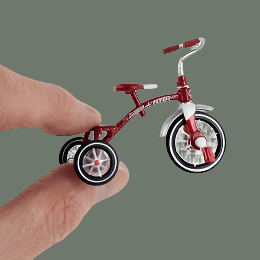 World's Smallest Radio Flyer Classic Red Dual Deck Tricycle Super Impulse 