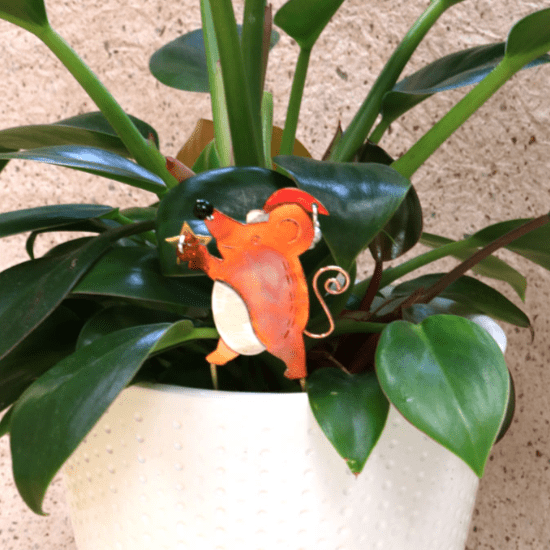 Christmas Plant Pals, Santa Hat Mouse Miniature Pilgrim Imports 