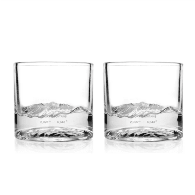 Smoky Mountain Whiskey Glass Set of 2 Decor DKK Brands 