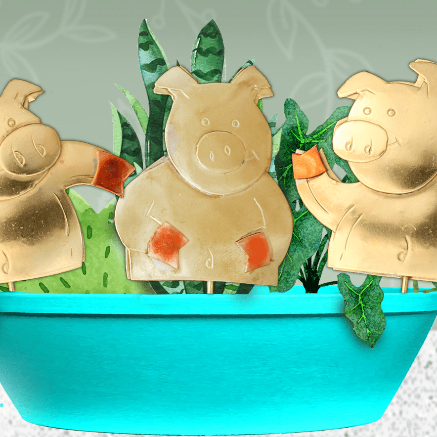 Plant Pals 6, Pig Jamboree Miniature Pilgrim Imports 