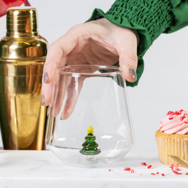 Tiny Animal Wine Glass, Tree Luke Adams Glass Blowing Studio