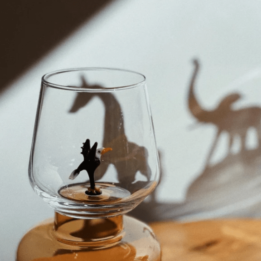 Tiny Animal Wine Glass, Eagle Decor MiniZoo 