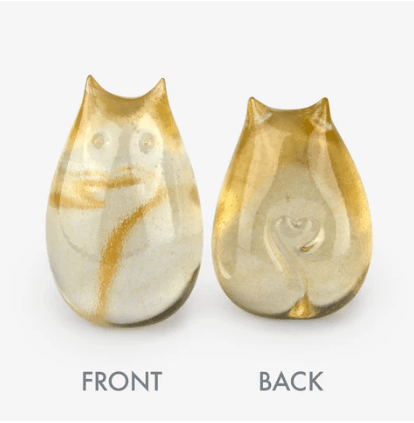 Little Glass Love Cat, Champagne Miniature Henrietta Glass 