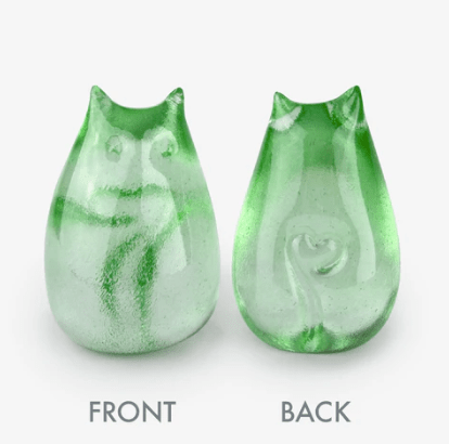 Little Glass Love Cat, Celadon Miniature Henrietta Glass 