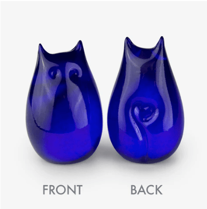 Little Glass Love Cat, Cobalt Miniature Henrietta Glass 