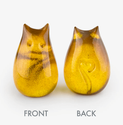 Little Glass Love Cat, Honey Miniature Henrietta Glass 