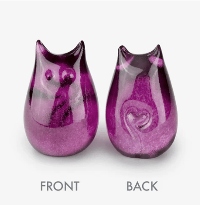 Little Glass Love Cat, Orchid Miniature Henrietta Glass 