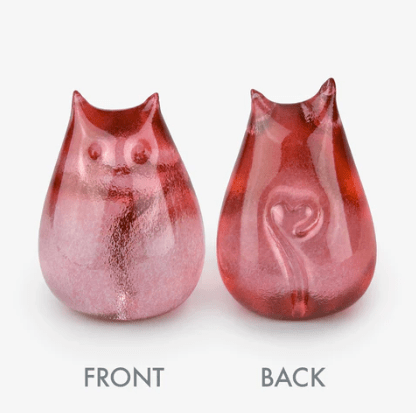 Little Glass Love Cat, Peach Melba Miniature Henrietta Glass 