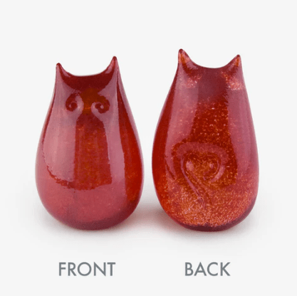 Little Glass Love Cat, Scarlet Miniature Henrietta Glass 