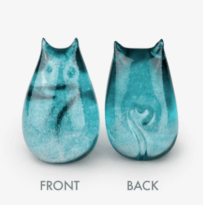 Little Glass Love Cat, Teal Miniature Henrietta Glass 