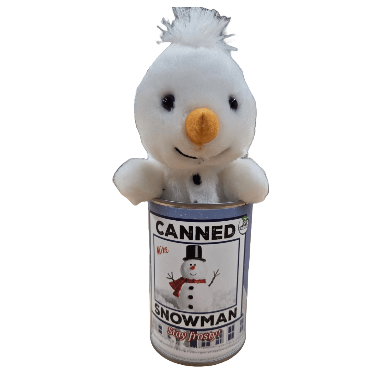 Stuffed Snowman in a Can Canned Gifts 