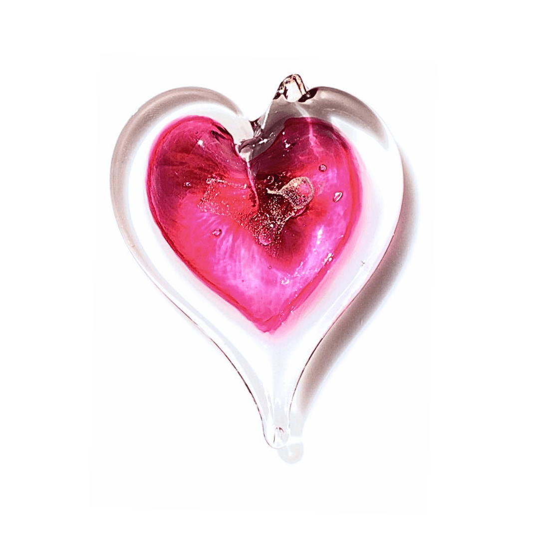 Glass Heart Suncatcher - Hope Suncatcher Luke Adams Glass Blowing Studio 