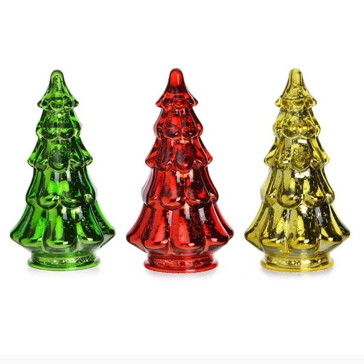 Mercury Glass Dimple Tree 5, Red Diamond Star 