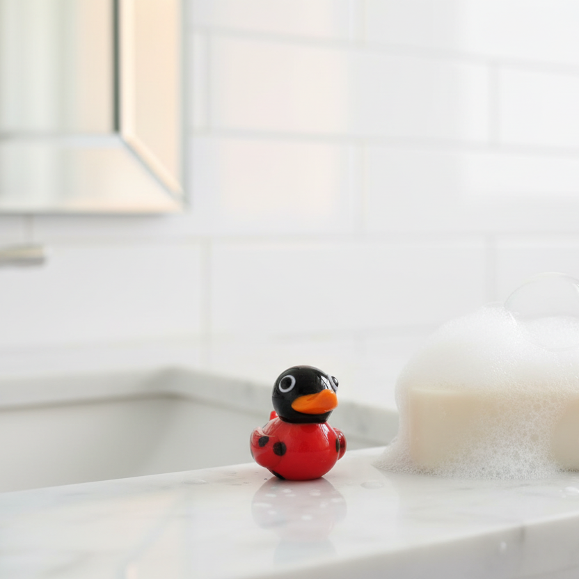 Ladybug - Mini Glass Rubber Duck