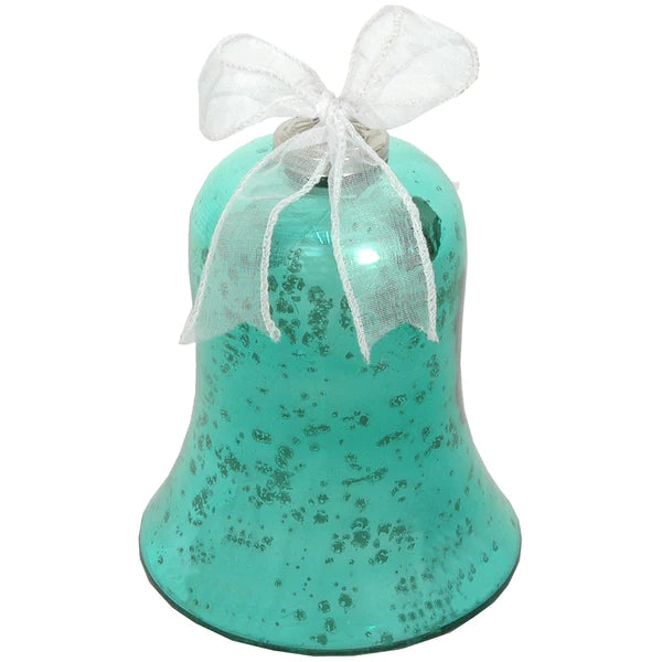 Mercury Glass Bell, Teal India House Brass 