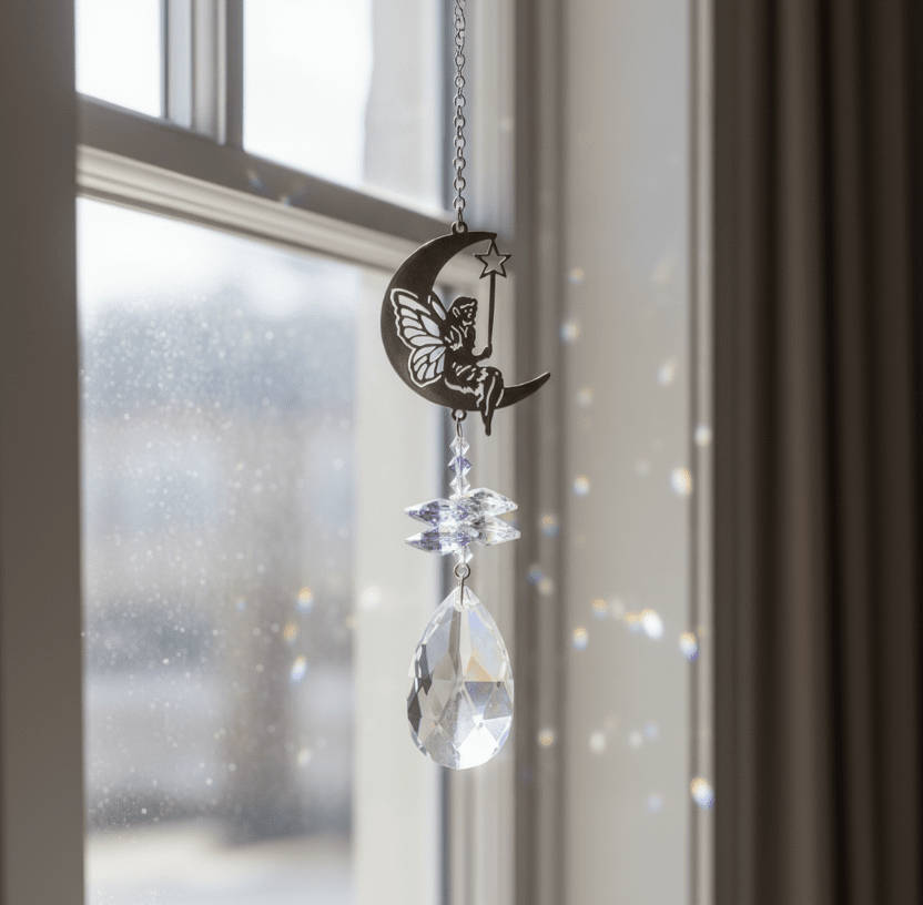 Crystal Fantasy Fairy Suncatcher, 13 Woodstock Chimes 