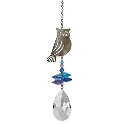 Crystal Fantasy Owl Suncatcher, 15 Woodstock Chimes 