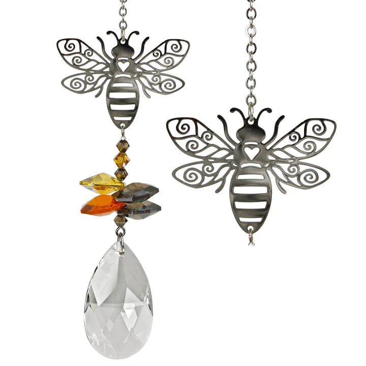Crystal Fantasy Bee Suncatcher, 6 Woodstock Chimes 