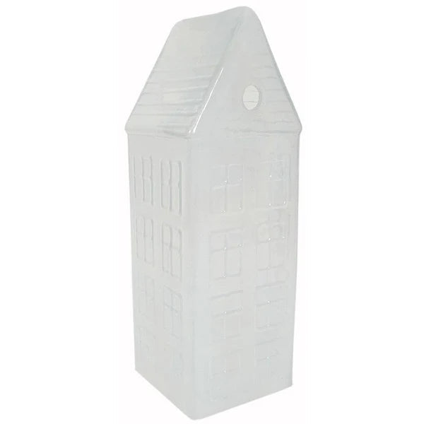 Mercury Glass House Large, White Luster India House Brass 