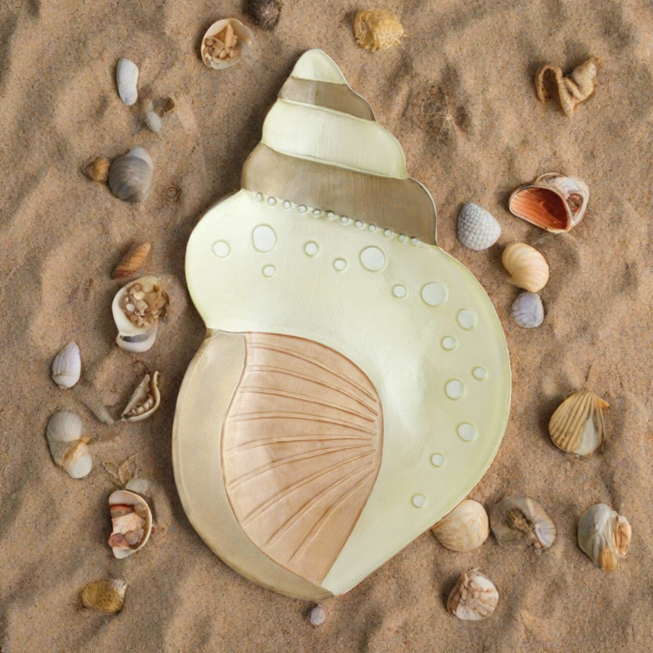 Glass Fusion Platter, Conch 38 Decor Demdaco 