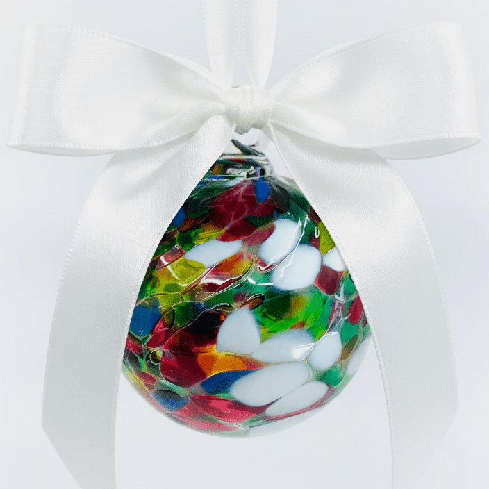 Mini Holiday Ornament, Confetti Pink Ornament Luke Adams Glass Blowing Studio 