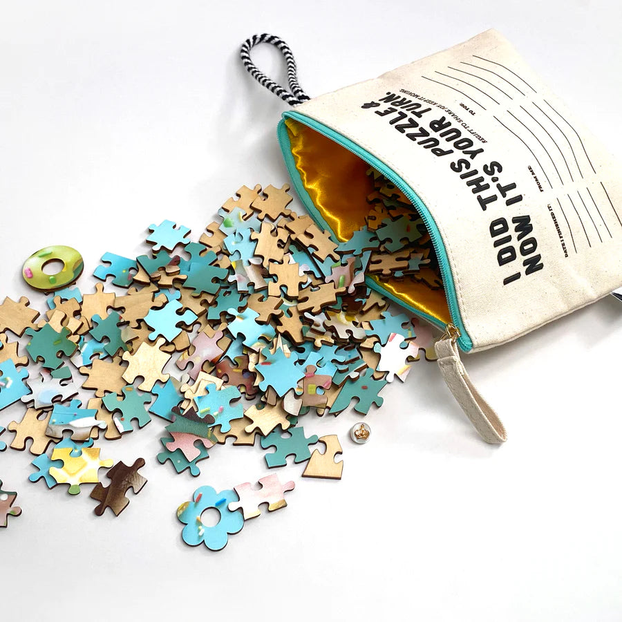 Wooden Puzzle In A Pass It On Pouch 1, Donuts TROVE 