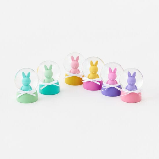 Glass Bunny Snow Globes, Yellow One Hundred 80 Degrees 